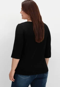 Shirt mit 3/4-Ärmeln und Grafikprint vorn