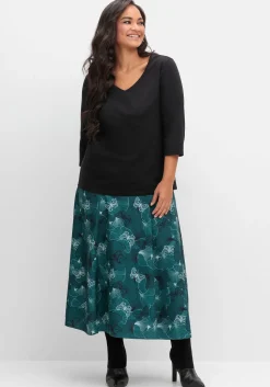 Shirt mit 3/4-Ärmeln und V-Ausschnitt