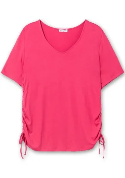 Shirt mit seitlichem Tunnelzug und längerem Halbarm