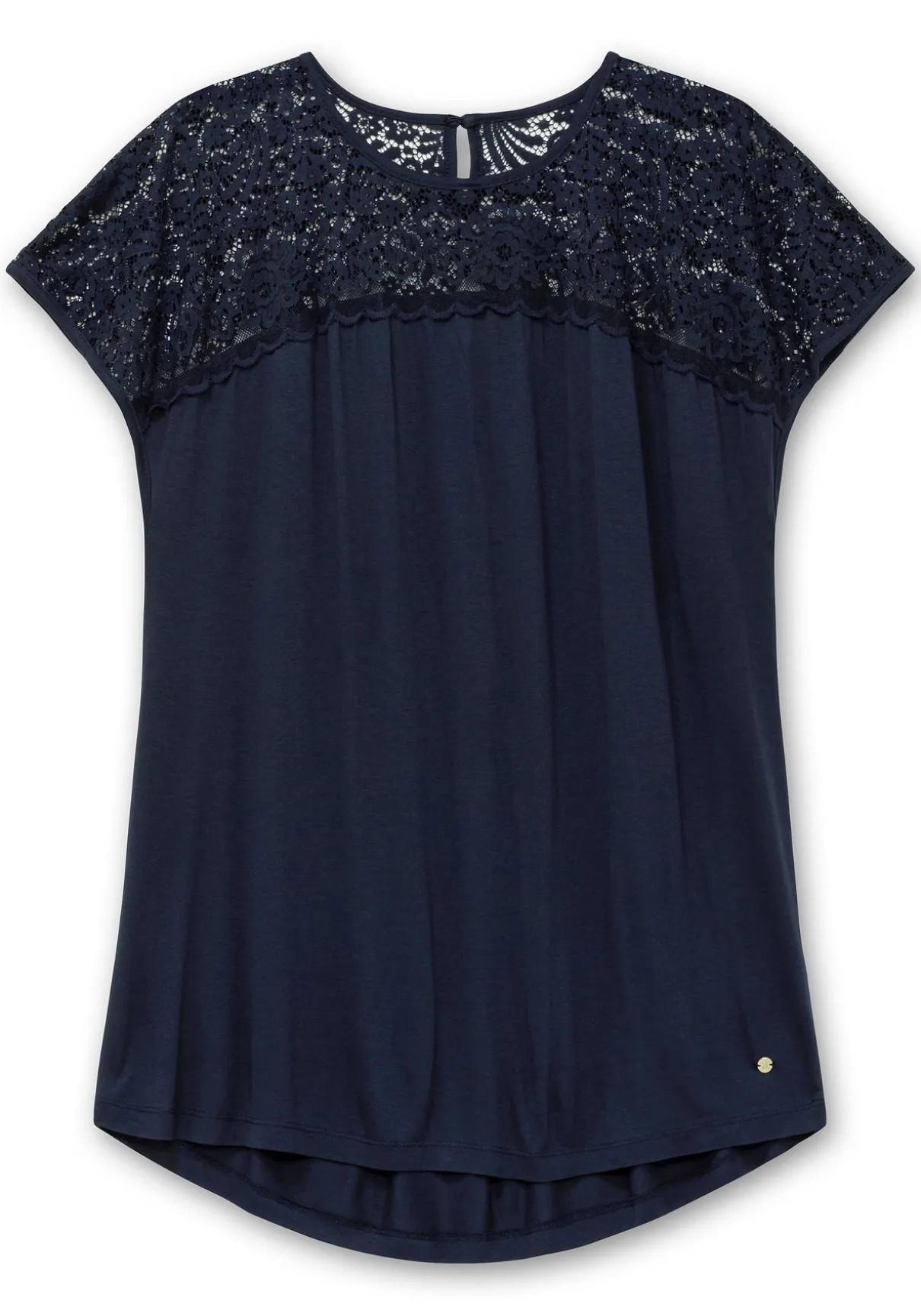 Shirt mit Spitzenpasse an der Schulterpartie