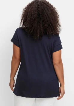 Shirt mit Zipper am V-Ausschnitt