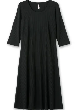 Shirtkleid aus Rippqualität, mit 3/4-Ärmeln