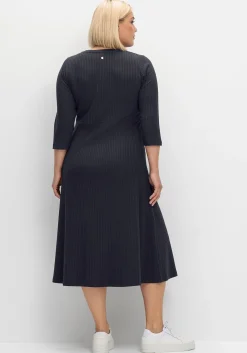Shirtkleid aus Rippqualität, mit 3/4-Ärmeln