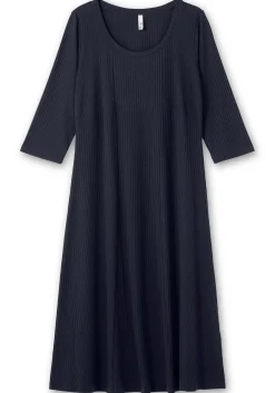 Shirtkleid aus Rippqualität, mit 3/4-Ärmeln