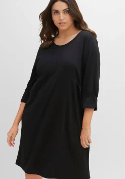 Shirtkleid mit gerafften 3/4-Ärmeln