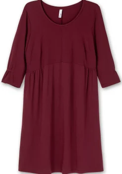 Shirtkleid mit gerafften 3/4-Ärmeln