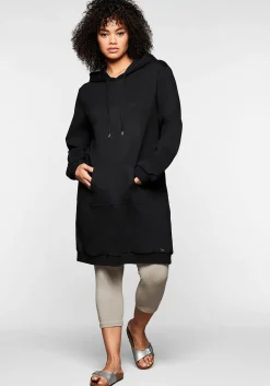 Shirtkleid mit Kapuze und Kängurutasche