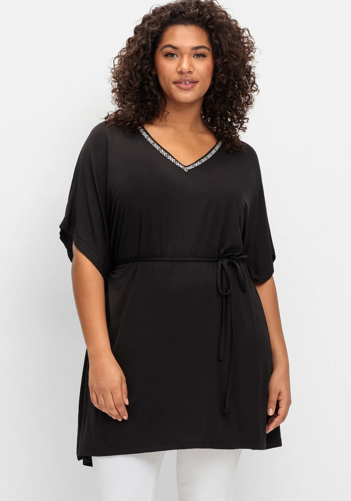 Shirttunika mit Taillen-Bindeband