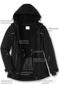 Skijacke aus Softshell, wasser- und windabweisend