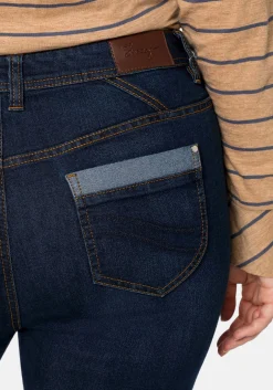 Skinny Jeans in 7/8-Länge, mit Stickerei vorn