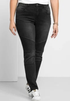Skinny Power-Stretch-Jeans im Biker-Look