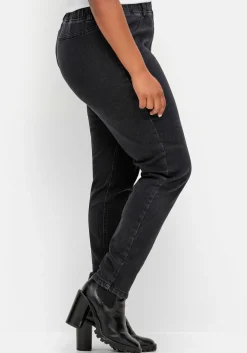 Skinny Thermojeans mit Schlupfbund, innen angeraut