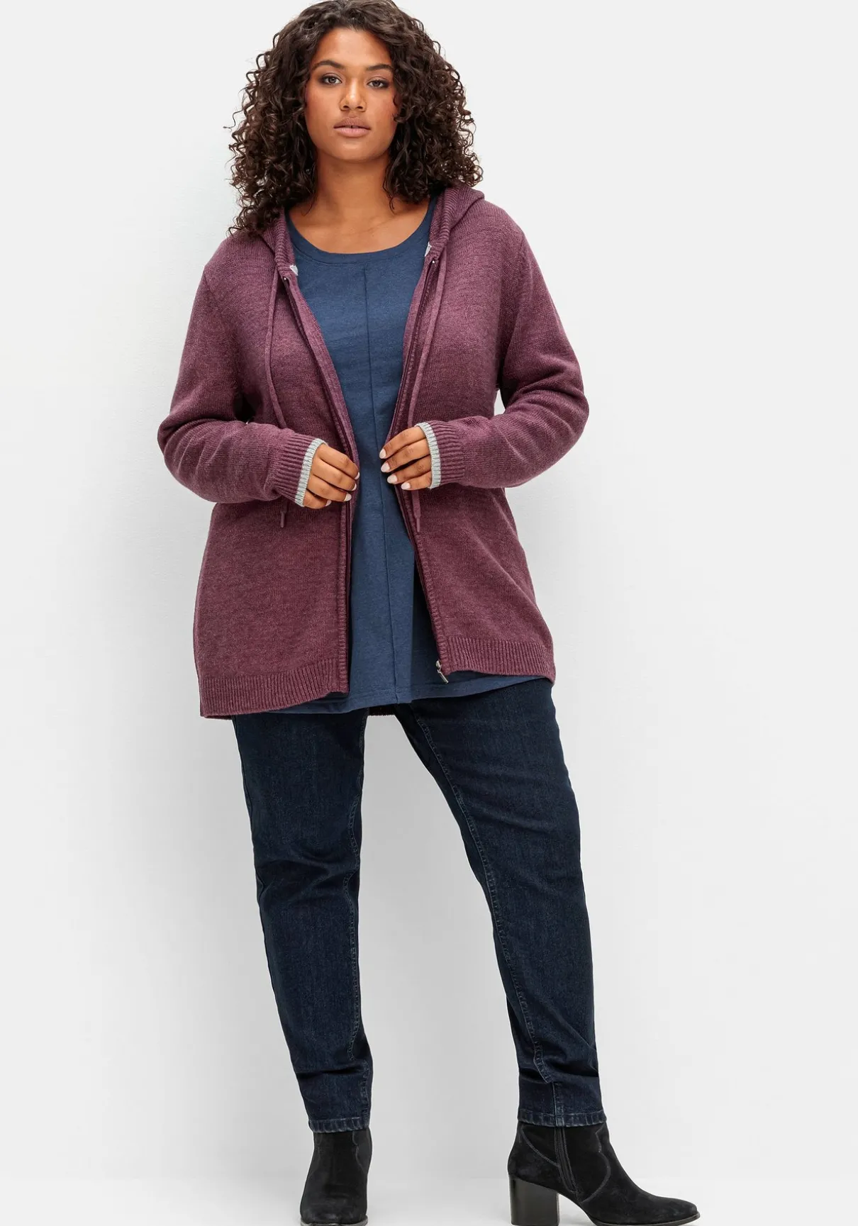 Skinny Thermojeans mit Schlupfbund, innen angeraut