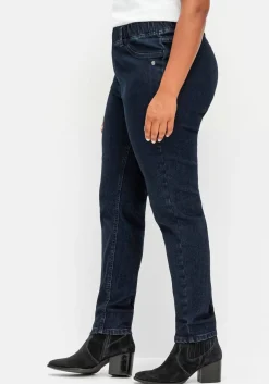 Skinny Thermojeans mit Schlupfbund, innen angeraut