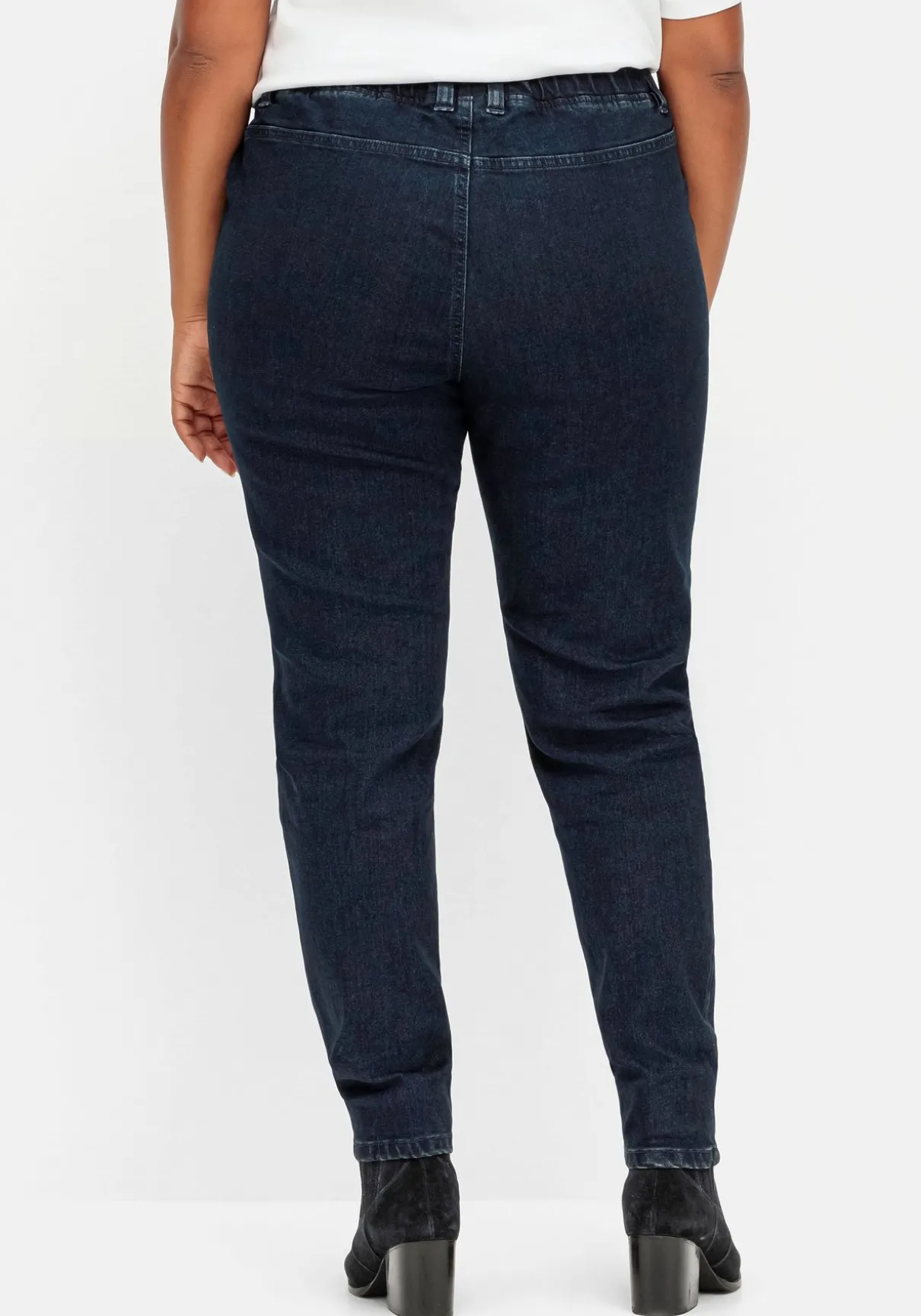Skinny Thermojeans mit Schlupfbund, innen angeraut