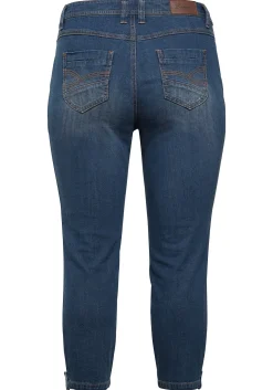 Slim Fit Jeans in 7/8-Länge mit Destroyed-Effekten