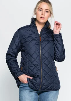 Steppjacke mit hoch schließendem Stehkragen