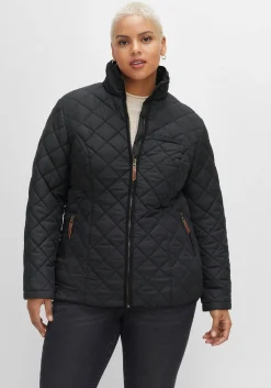 Steppjacke mit hoch schließendem Stehkragen