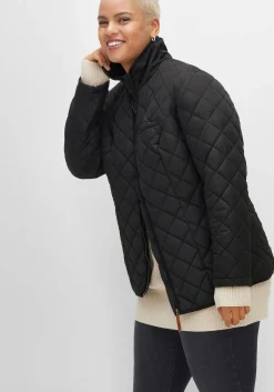 Steppjacke mit hoch schließendem Stehkragen