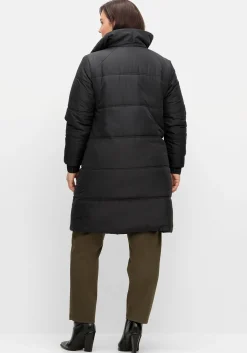 Steppmantel mit hohem Kragen, warm wattiert