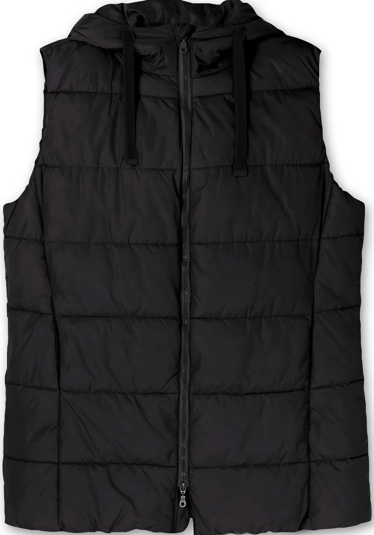 Steppweste in A-Linie, mit Kapuze und 2-Wege-Zipper
