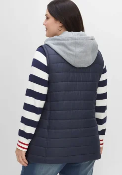 Steppweste in 2-in-1-Optik, mit Einsatz aus Sweat