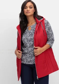 Steppweste mit gestreiftem Innenfutter