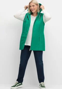 Steppweste mit gestreiftem Innenfutter