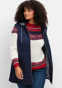 Steppweste mit gestreiftem Innenfutter