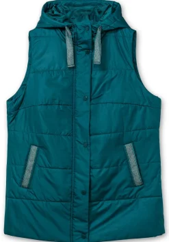 Steppweste mit Kapuze und Glitzer-Details