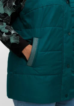 Steppweste mit Kapuze und Glitzer-Details