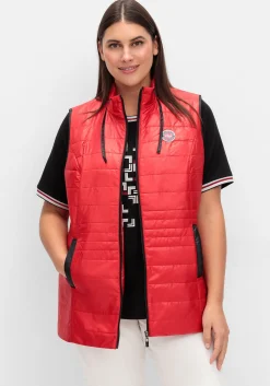 Steppweste mit Kontrastdetails und Stehkragen