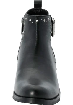 Stiefelette aus Leder mit Nietenbesatz