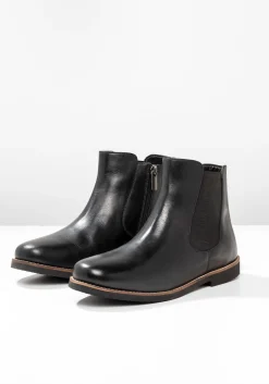 Stiefelette aus Leder mit Stretch-Einsatz