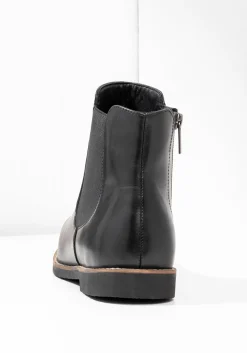 Stiefelette aus Leder mit Stretch-Einsatz