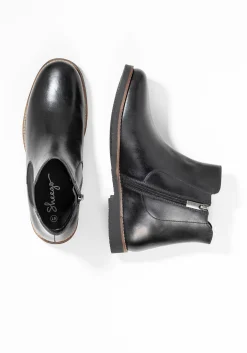 Stiefelette aus Leder mit Stretch-Einsatz