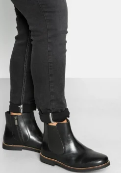 Stiefelette aus Leder mit Stretch-Einsatz