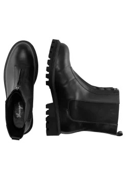 Stiefelette aus Leder, mit Reißverschluss vorn