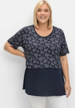 Stillshirt in Lagenoptik, aus Viskosejersey