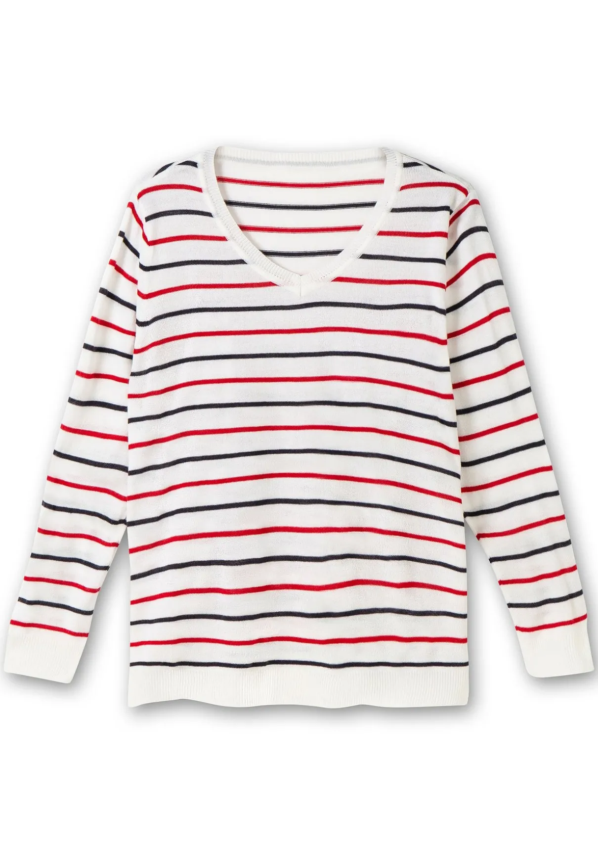 Streifen-Pullover mit Ripp-Abschlüssen