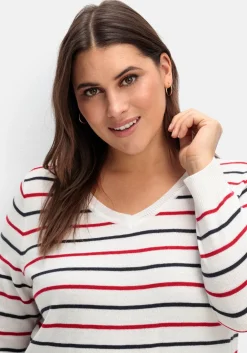 Streifen-Pullover mit Ripp-Abschlüssen