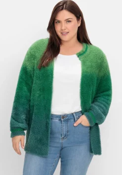 Strickjacke im Farbverlauf, aus Flausch-Garn