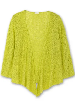 Strickjacke im Häkel-Look, mit zipfeligem Saum