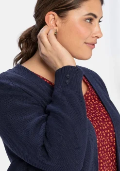 Strickjacke im Linksstrick, offene Form