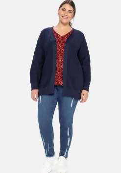 Strickjacke im Linksstrick, offene Form