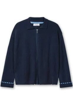 Strickjacke in Blousonform, aus Milanostrick