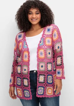 Strickjacke in Häkeloptik, mit Crochet-Muster