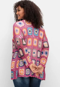 Strickjacke in Häkeloptik, mit Crochet-Muster