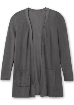 Strickjacke in verschlussloser Form, mit Taschen
