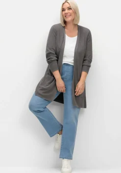 Strickjacke in verschlussloser Form, mit Taschen